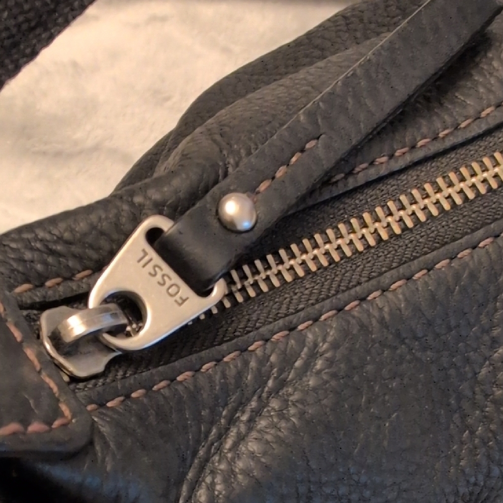 🌼Fossil Set🌼 Black Pebbled Leather Hobo Shoulder Bag & Wallet - Picture 11 of 16
